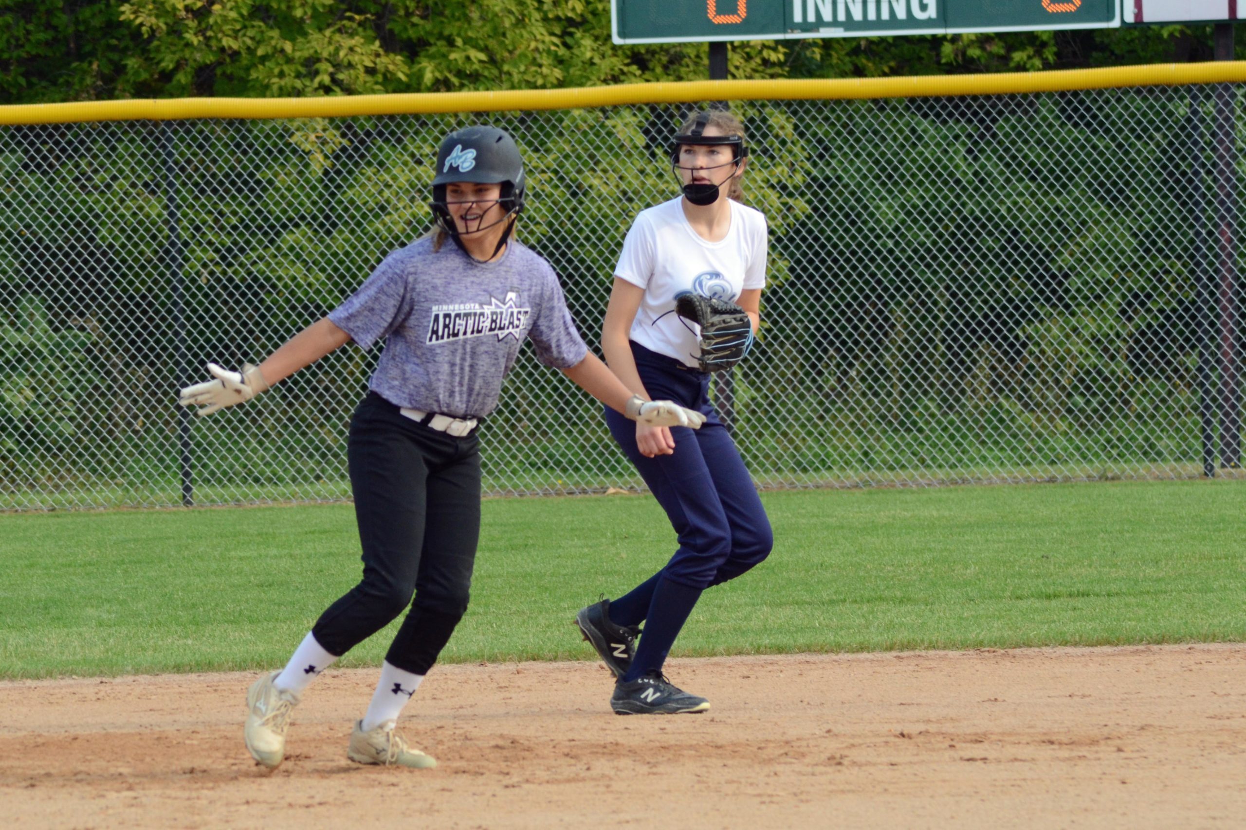 Carli Archuleta led off of second base Sept. 11 in a game against Plymouth Riptide.
